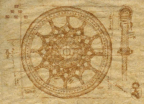 TETRAEVANGELION  or  EPITROCHOID in Chateau_gaillard_medieval_bicycle.