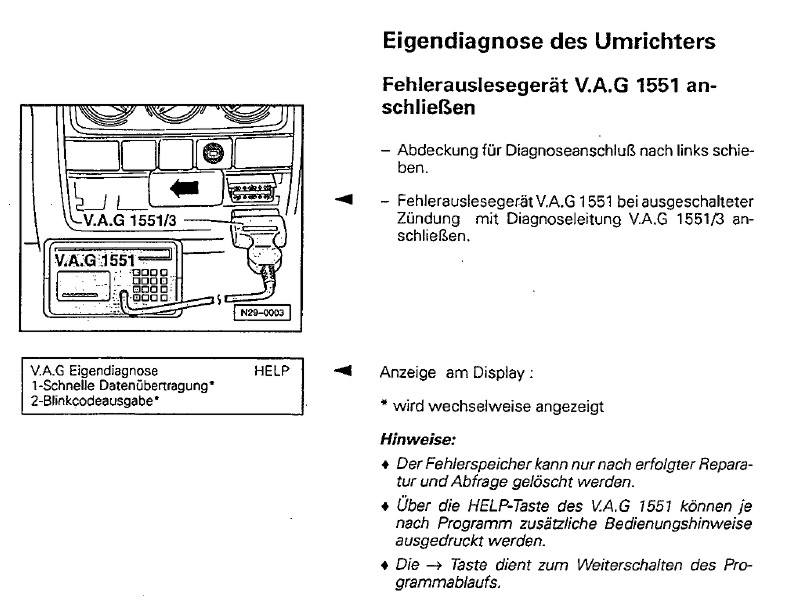VAG1551 DIAGNOSTIC CONNECTOR