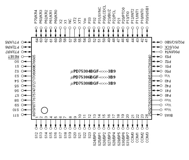 D75308GF-J22 PIN DATA