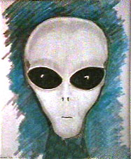 drawing of alien by John Velez