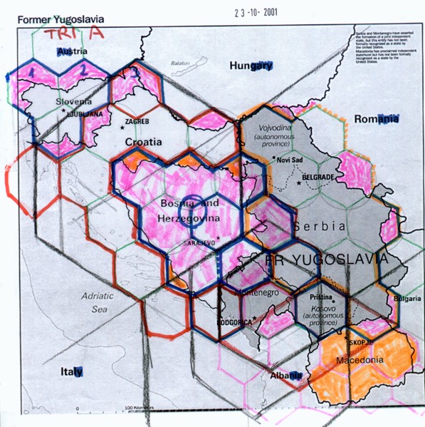 Balkan Kosovo Jugoslavija sekstagon