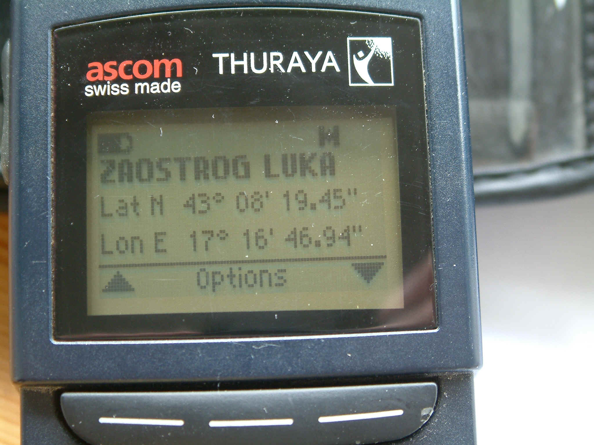 GPS podaci za grad Zaostrog.